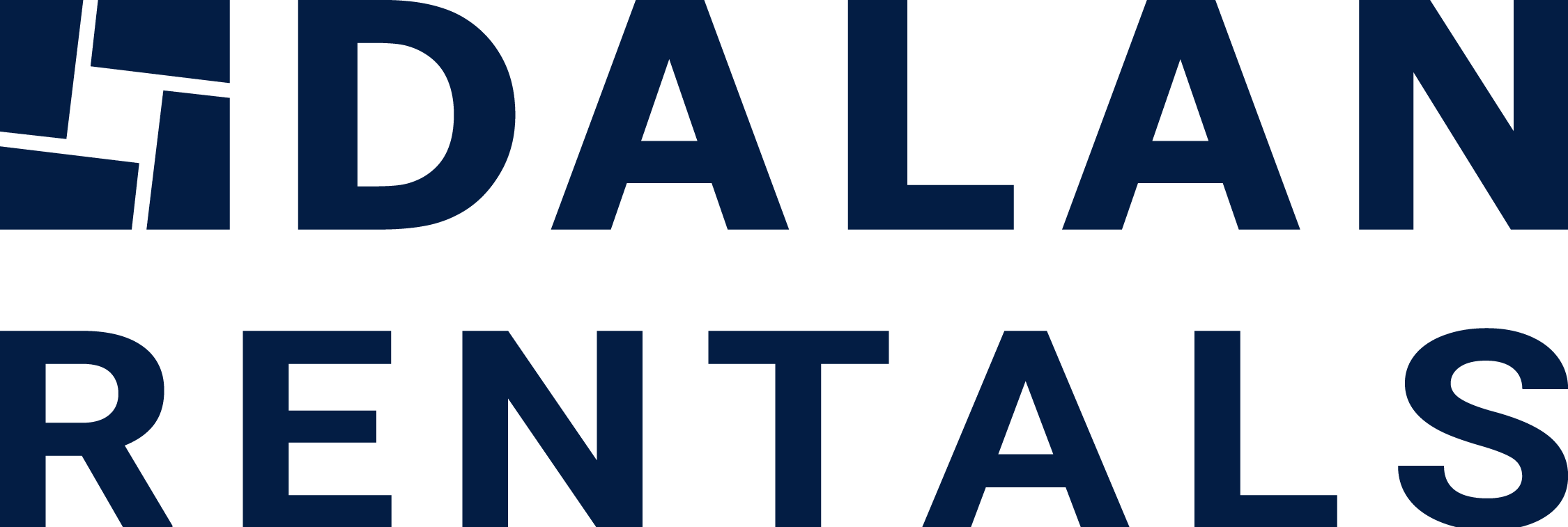 The image shows the word "RENTALS" in large blue letters.